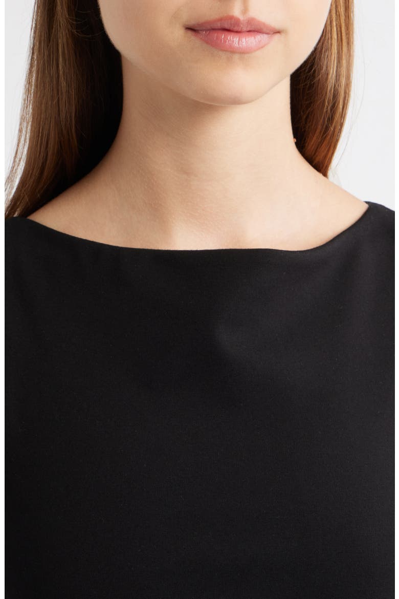 Irina Shirred Ponte Tank, Alternate, color, BLACK
