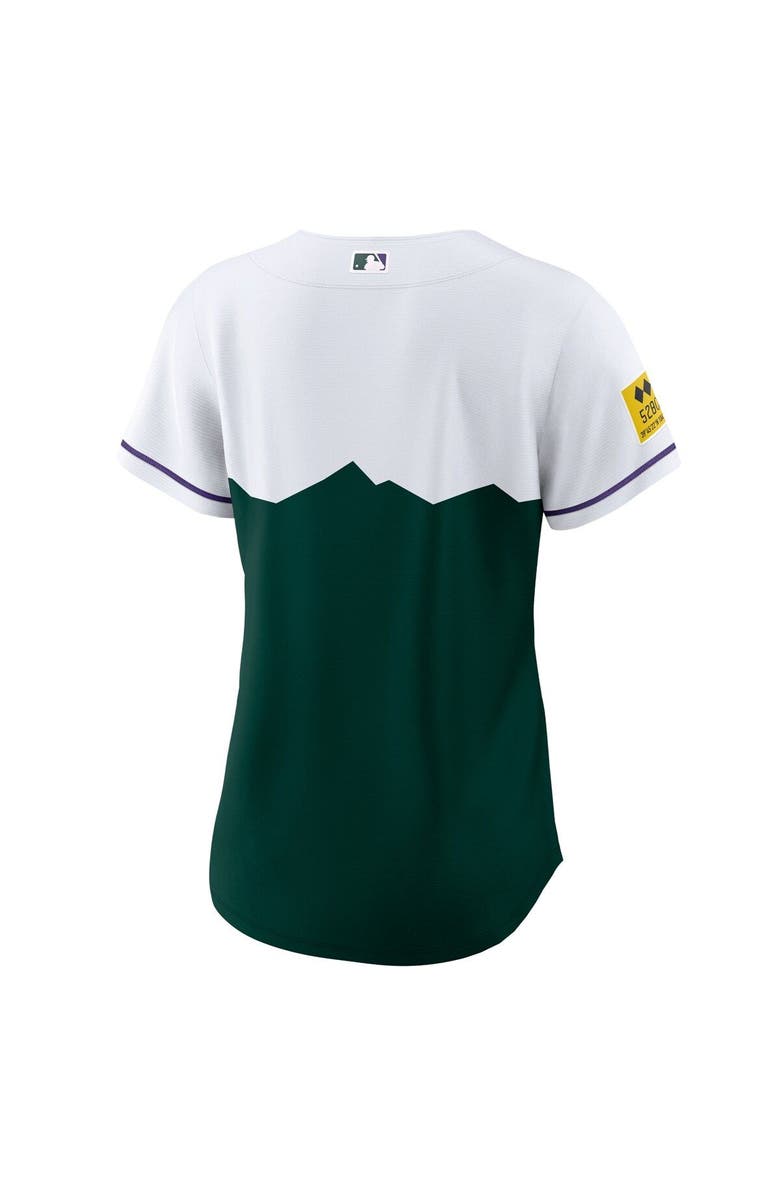 Nike Women's Nike White/Forest Green Colorado Rockies City Connect Replica Team Jersey, Alternate, color,
