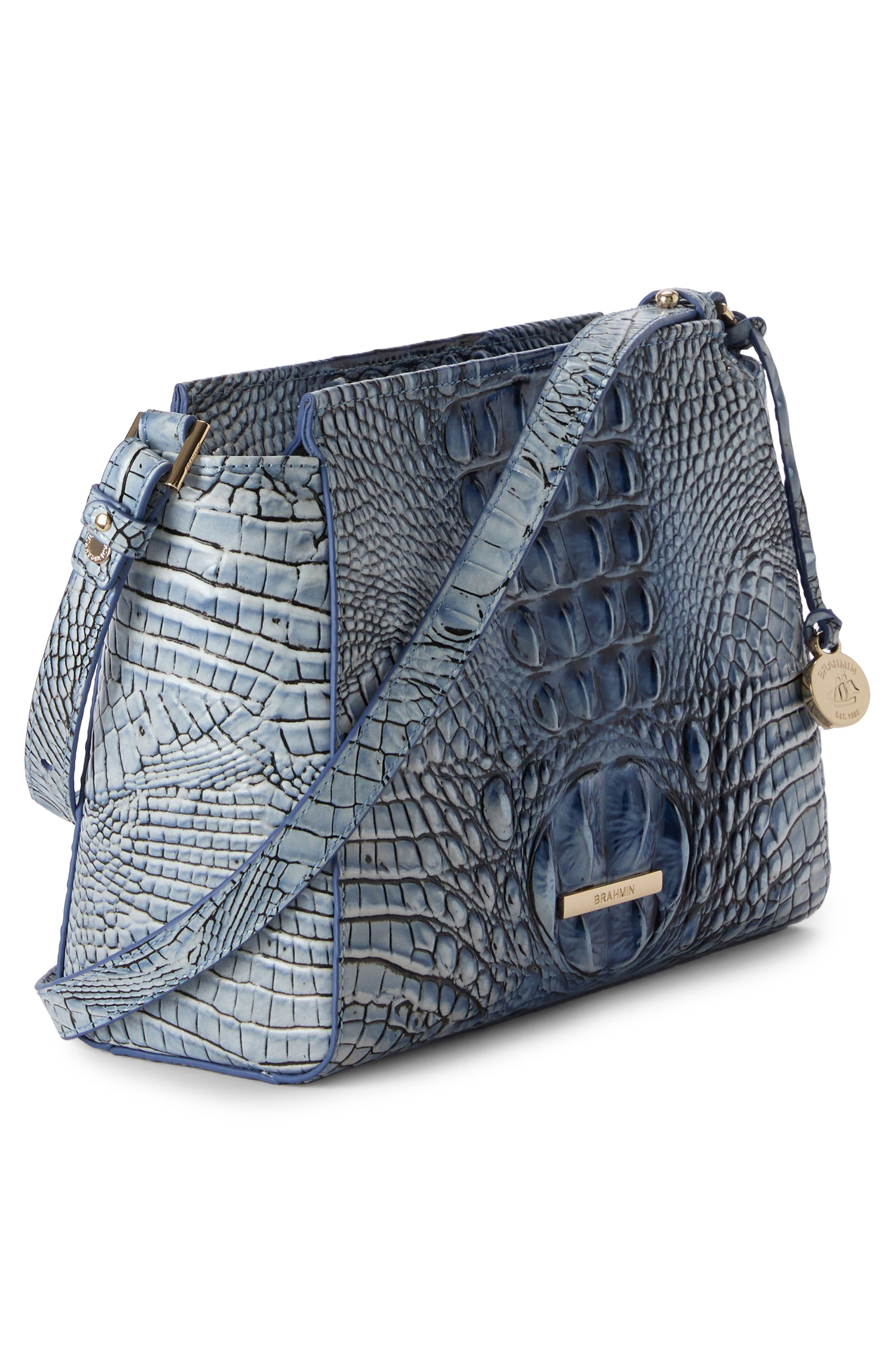 Brahmin Hillary Croc Embossed Leather Crossbody Bag, Alternate, color, 