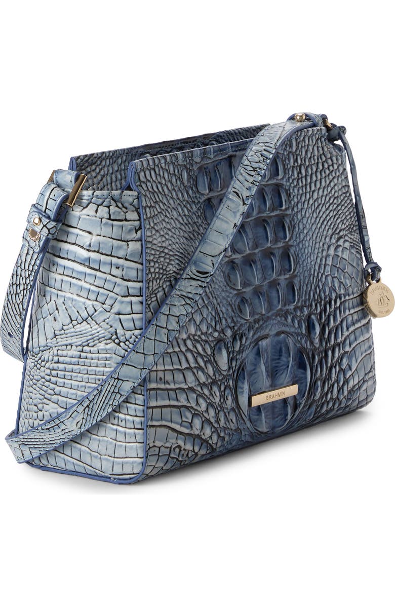 Brahmin Hillary Croc Embossed Leather Crossbody Bag, Alternate, color,