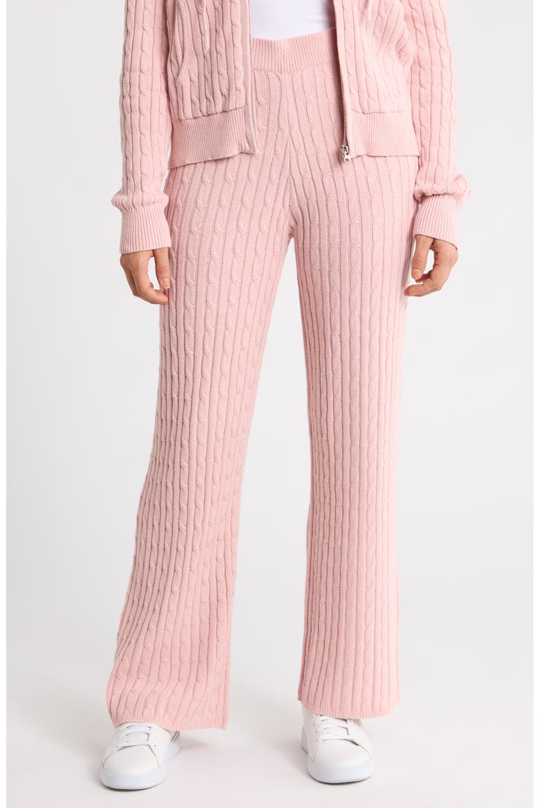 Cable Knit Pull-On Pants, Main, color, BLUSH