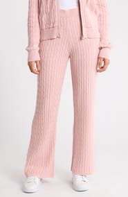 Bobeau Cable Knit Pull-On Pants