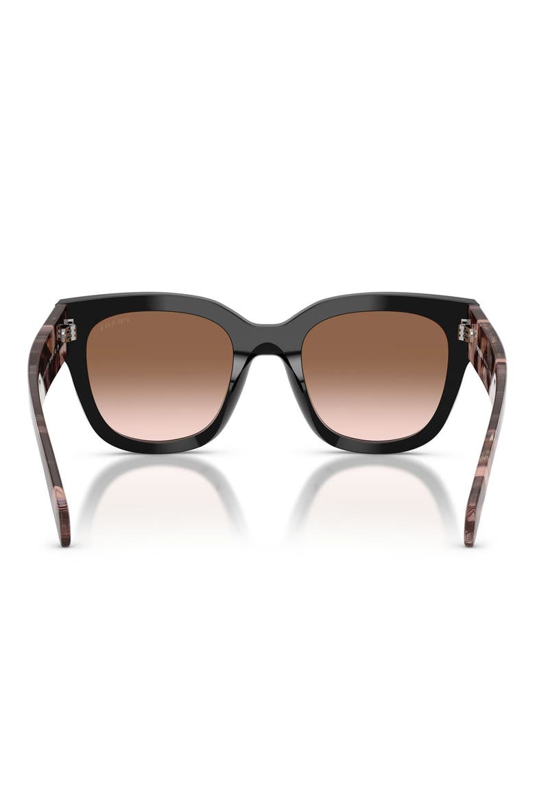53mm Square Sunglasses, Alternate, color, BLACK / BROWN GRADIENT