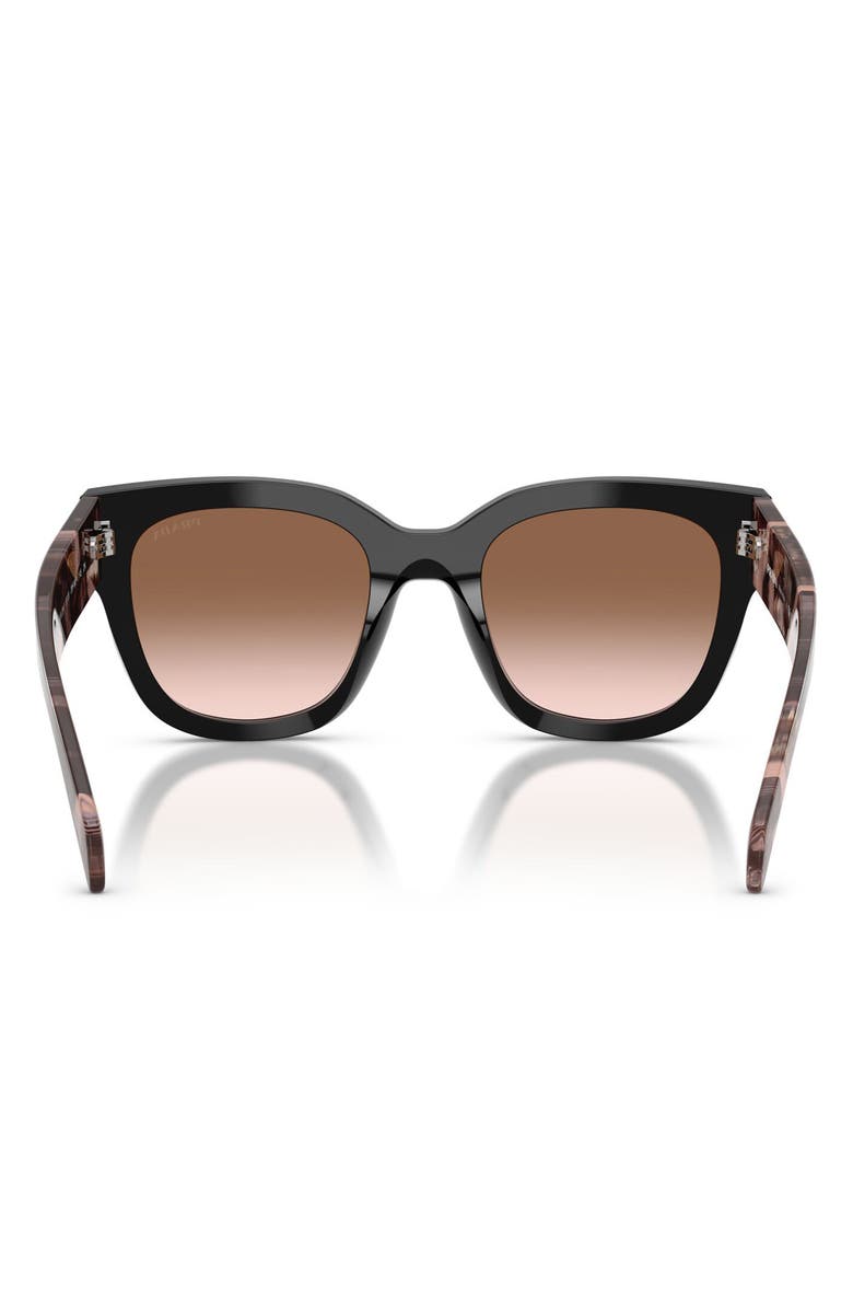 Prada 53mm Square Sunglasses, Alternate, color, Black / Brown Gradient