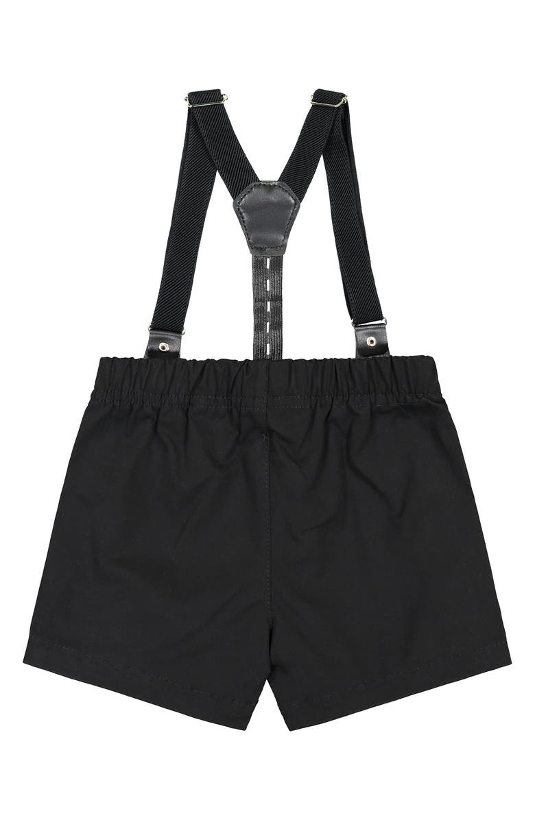 Andy & Evan Short Sleeve Button-Up Shirt, Suspender Shorts & Bow Tie Set, Alternate, color, 