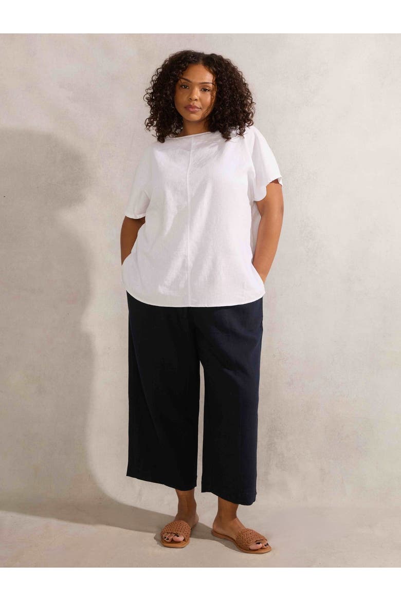 Linen Mix Tapered Pants, Main, color, Navy