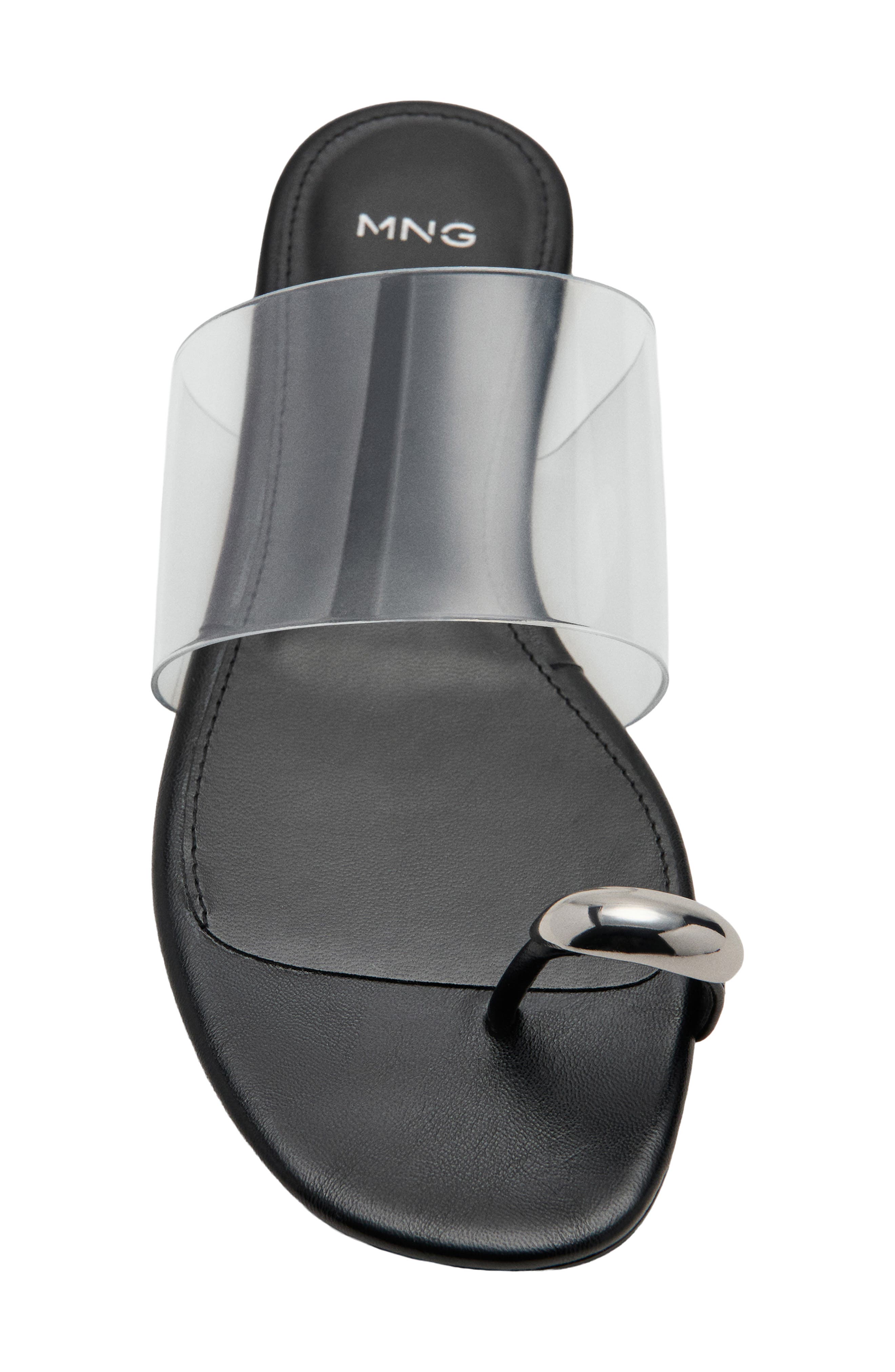 Transparent Slide Sandal, Alternate, color, BLACK