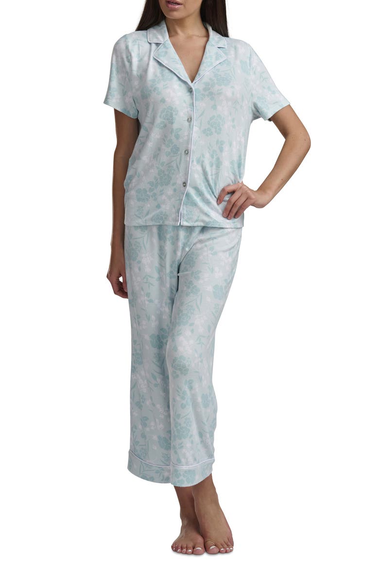 Notch Collar Crop Pajamas, Alternate, color, SHADOW FLORAL
