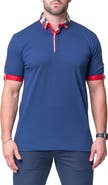Maceoo Mozartsolidguilty Blue Piqué Button-Down Polo