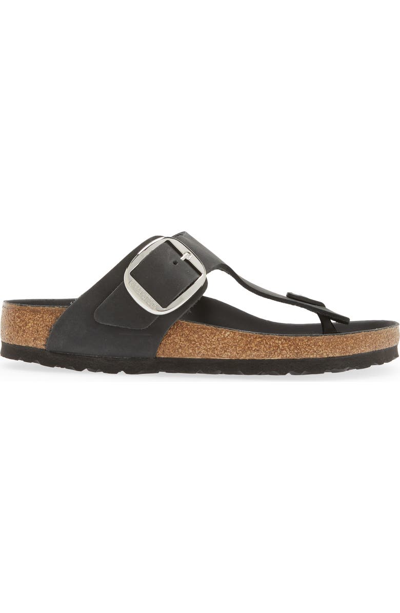 Birkenstock Gizeh Big Buckle Slide Sandal, Alternate, color, Black Leather