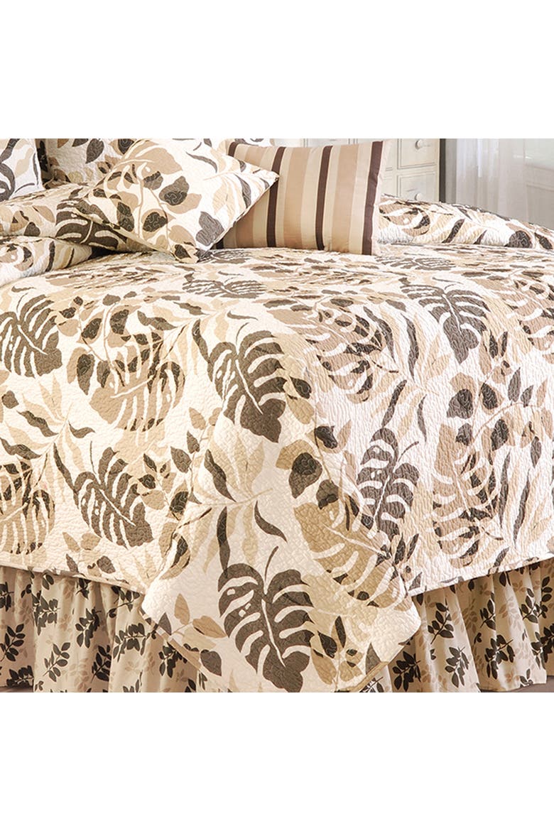 Silhouette Palm Beach Quilts, Alternate, color, Brown