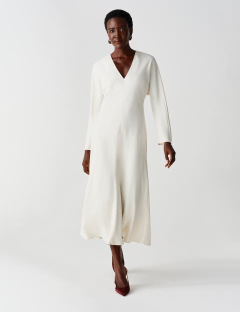 Hatty Long Sleeve Satin Midi Dress