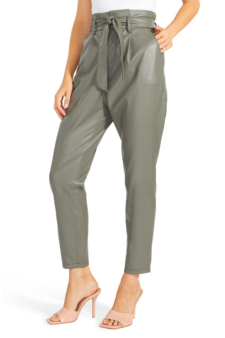 BB Dakota Skin in the Game Faux Leather Pants, Alternate, color, SURPLUS GREEN