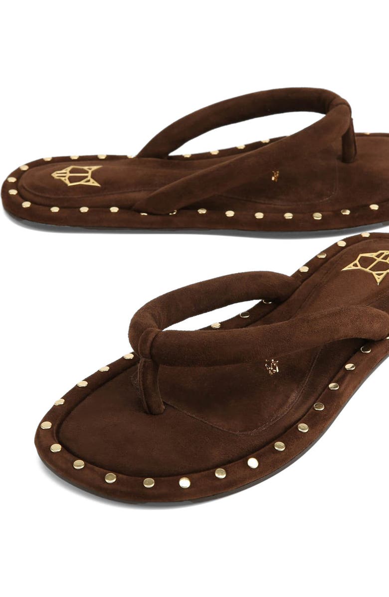 Naked Wolfe Grenada Brown Suede/Gold Studs, Alternate, color, Brown