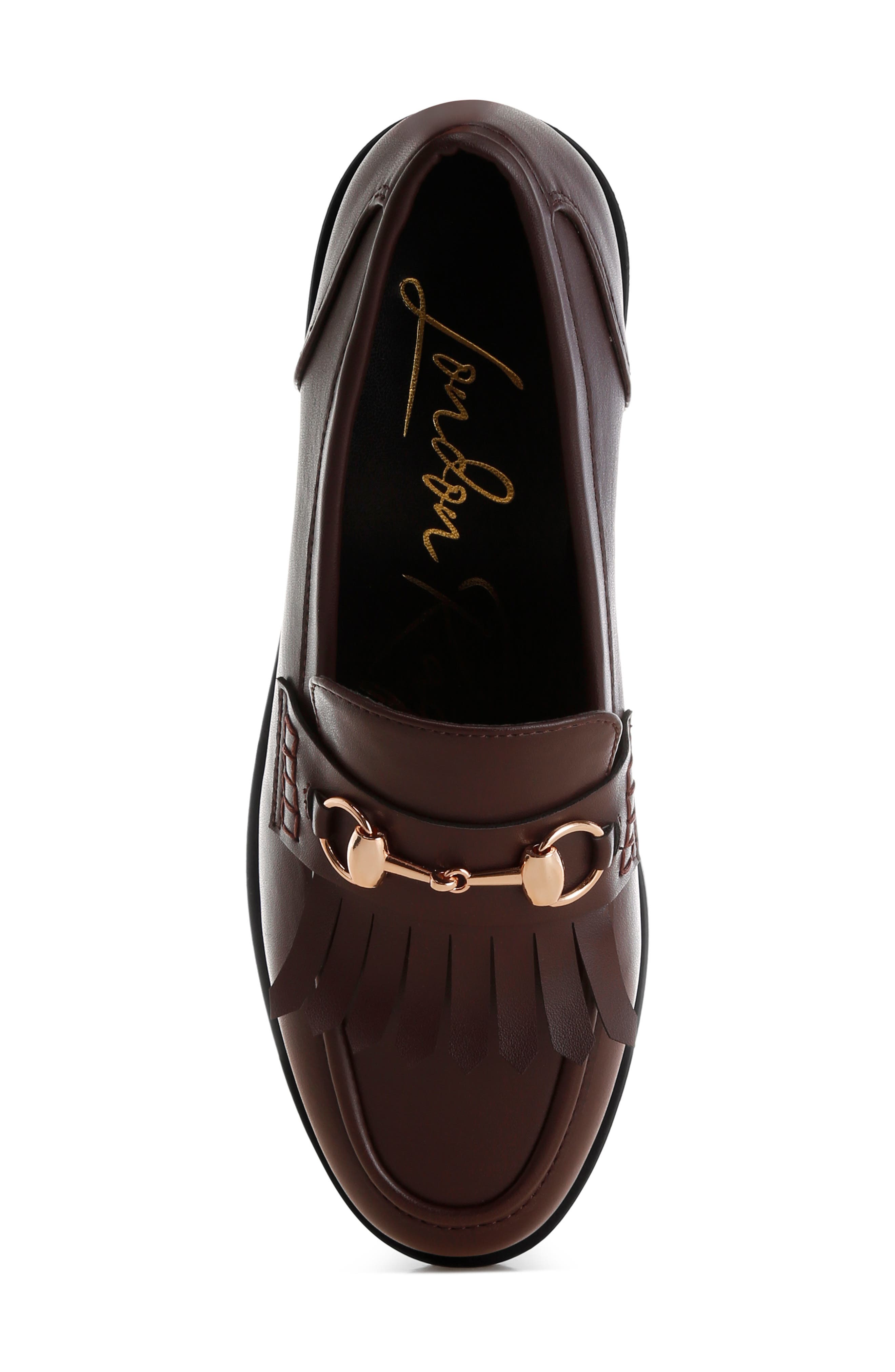 Enola Kiltie Fringe Loafer, Alternate, color, BROWN