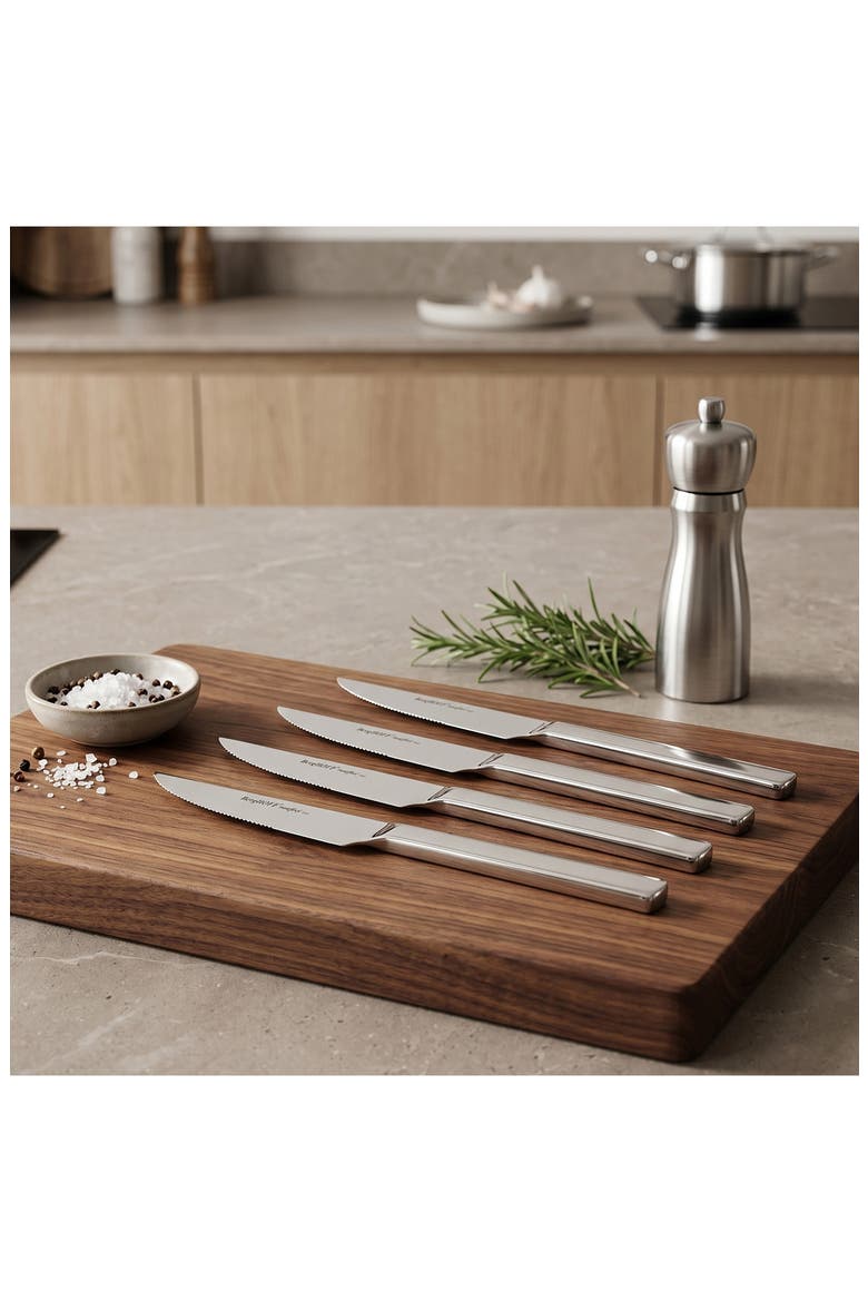 Essentials 4-Piece Steak Knife Set, Alternate, color, SILVER