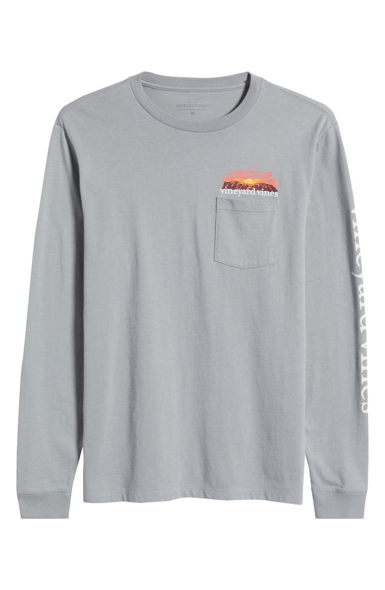 vineyard vines Adirondack Sunset Long Sleeve Cotton Graphic Pocket T-Shirt, Alternate, color,