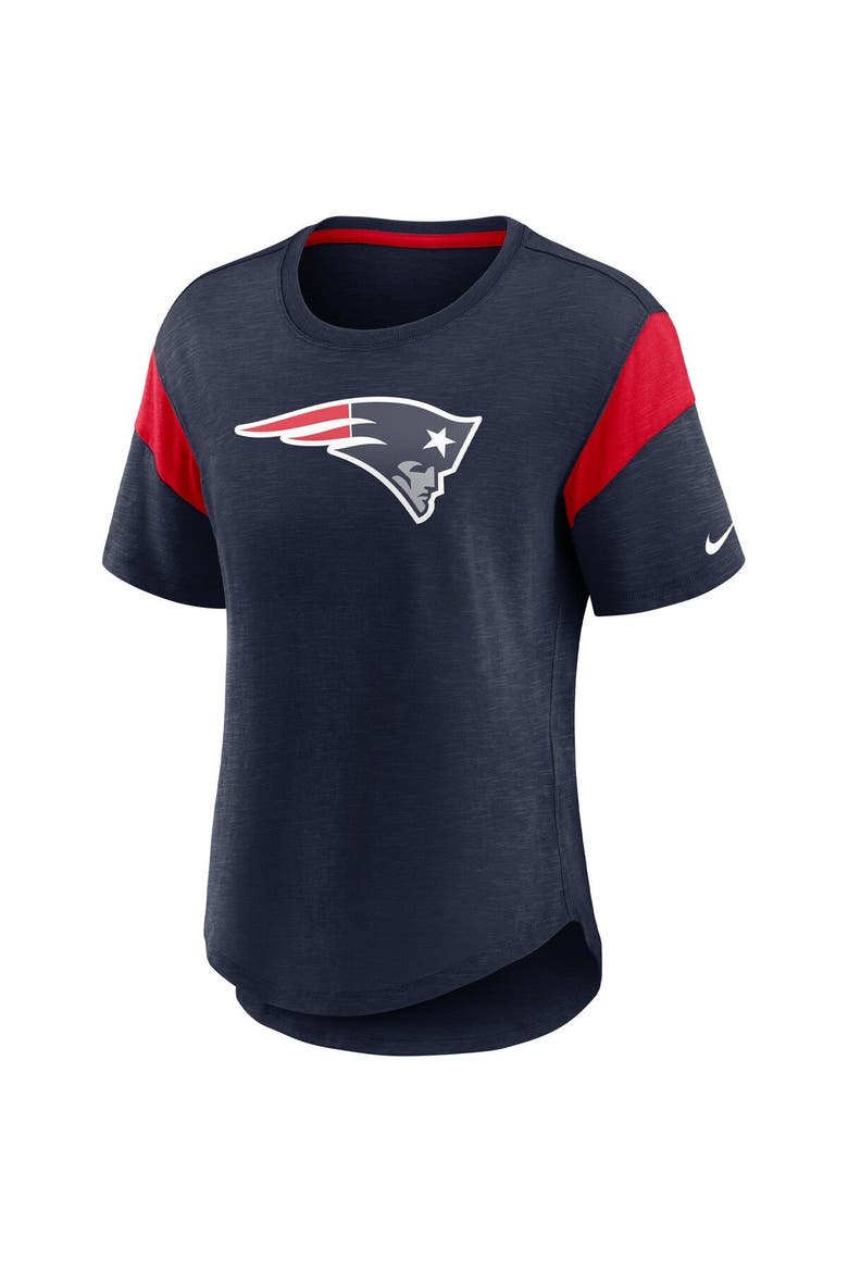Women's Nike Heather Navy New England Patriots Primary Logo Fashion Top, Alternate, color, Heather Navy