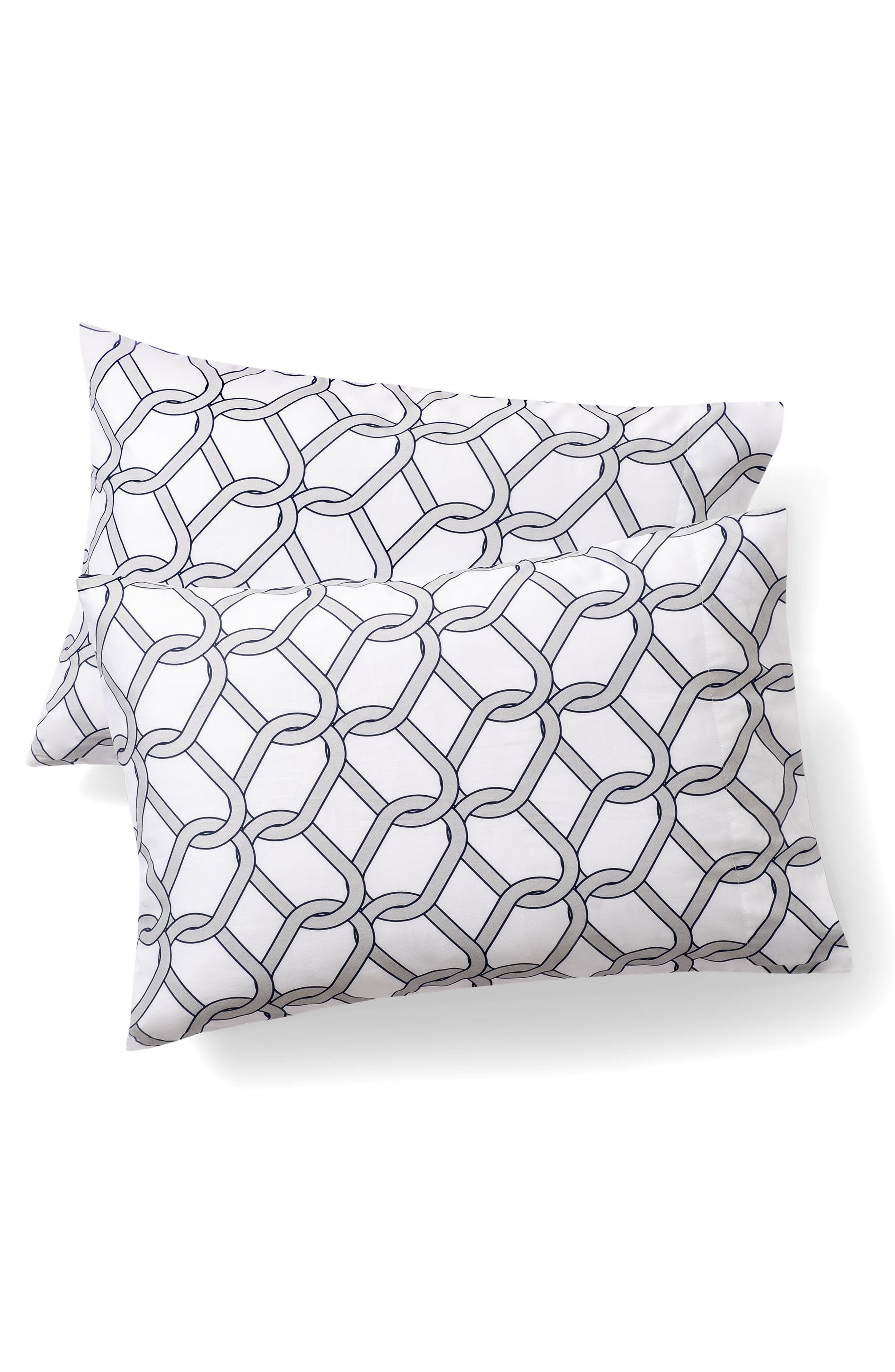 Set of Two Chain Print Pillowcases