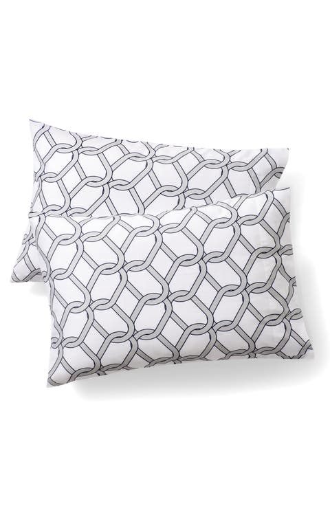 Set of Two Chain Print Pillowcases
