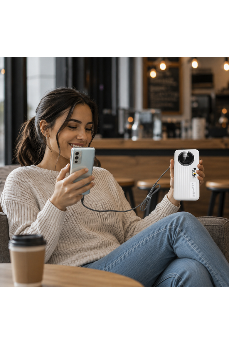 10,000mAh LED Fast Charging Power Bank, Alternate, color, White