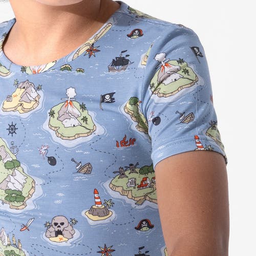 Bellabu Bear Pirate Cove Kids 2-piece Short Sleeve & Shorts Pajama Set In Blue