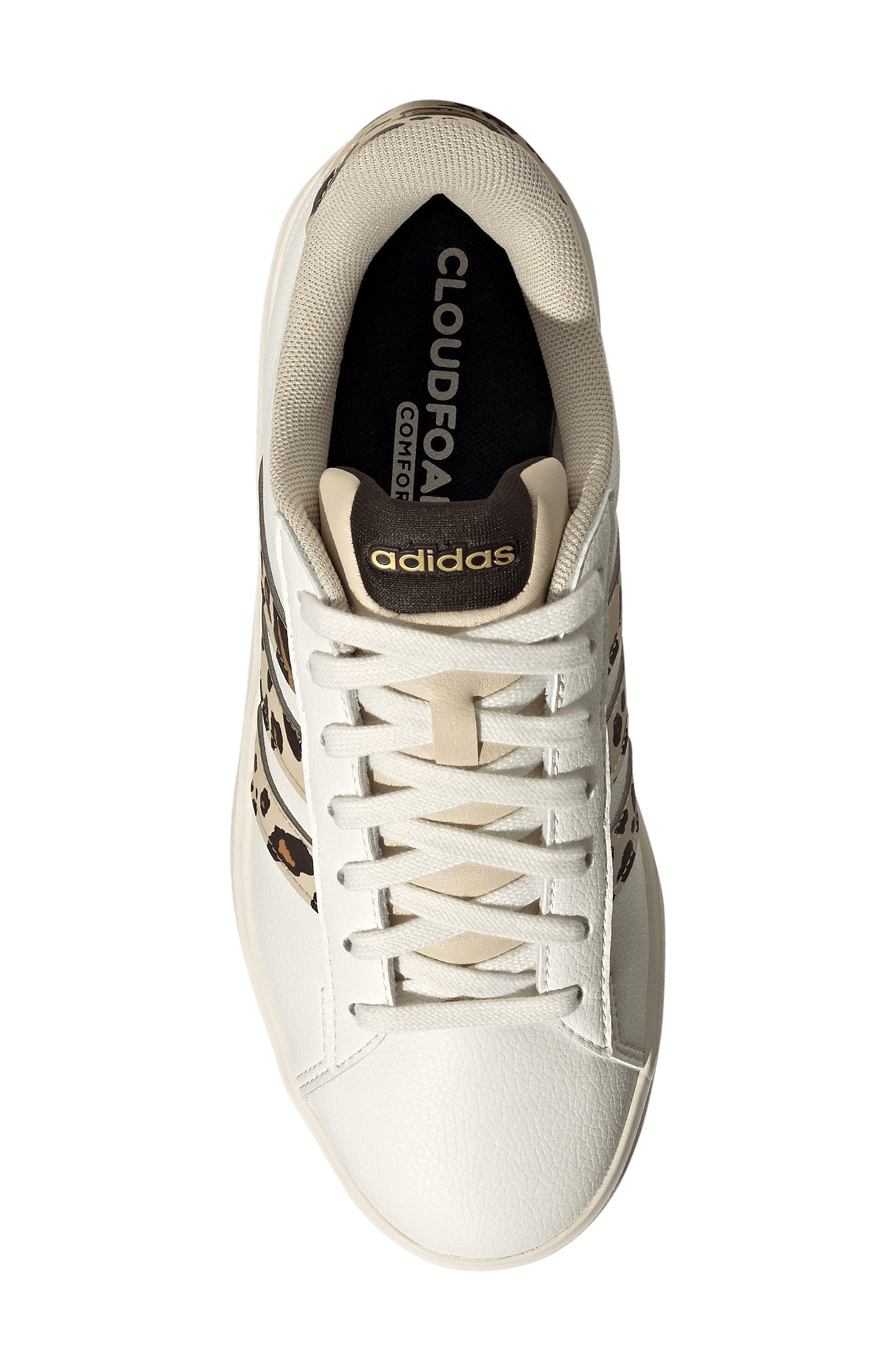 adidas Grand Court 3.0 Sneaker, Alternate, color, Crystal Linen/ Coffee/ Gold