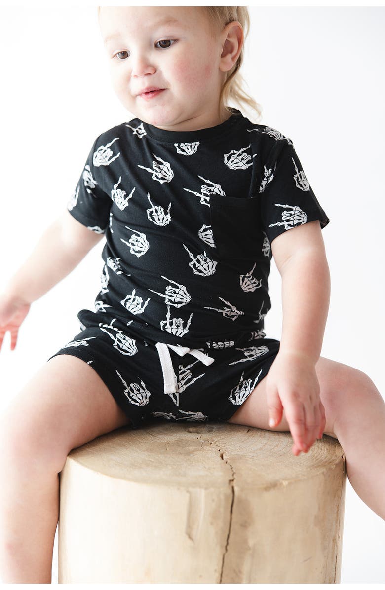 Charlie Lou Baby<sup>®</sup> Toddler Boy's Rock N Skull T-Shirt & Shorts Set, Alternate, color, 