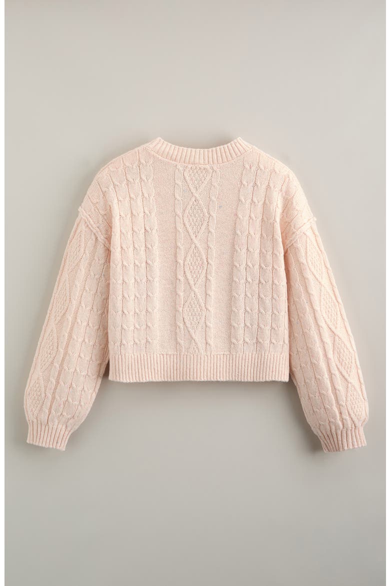 Kids' Cable Stitch Cardigan, Alternate, color, PINK ROSEWATER