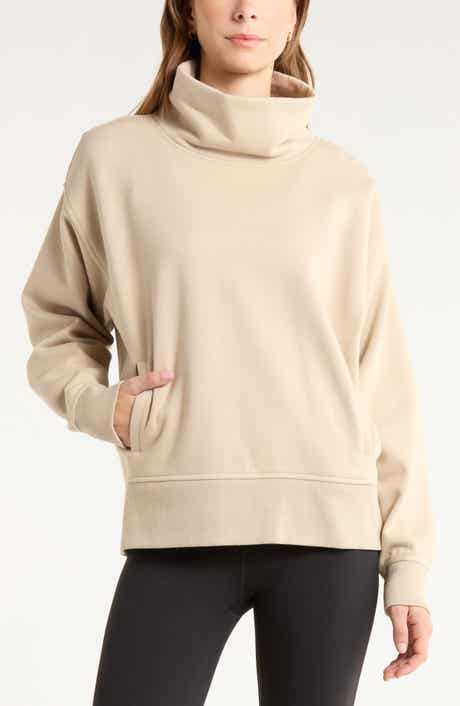 Zella Ultracozy Fleece Funnel Neck Top