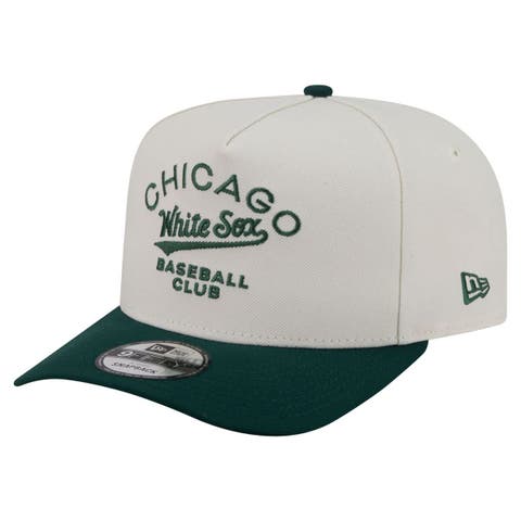 Men's New Era  Cream/Dark Green Chicago White Sox Chrome A-Frame 9FIFTY Snapback Hat