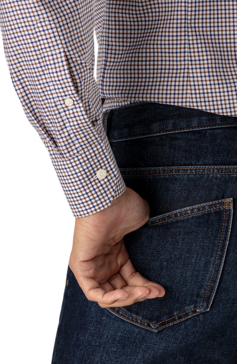 Eton Slim Fit Check Dress Shirt, Alternate, color, 