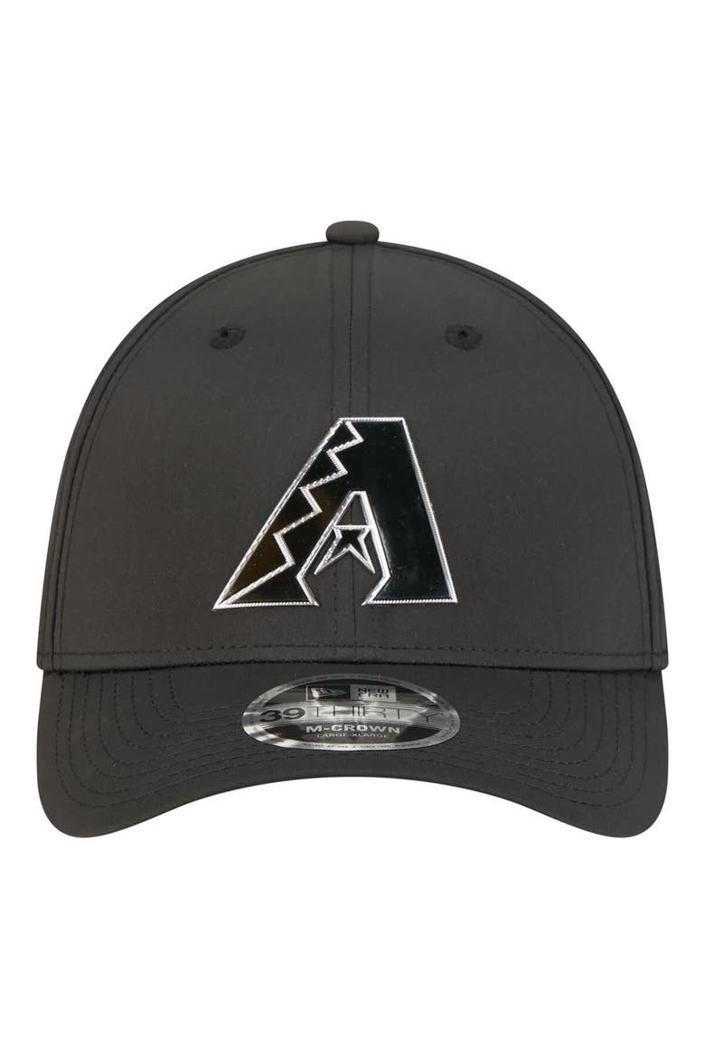 Men's New Era  Black Arizona Diamondbacks Metallic 39THIRTY M-Crown Flex Hat, Alternate, color, Black