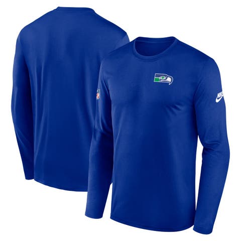 Men's Nike Royal Seattle Seahawks Legend Small Logo Performance Long Sleeve T-Shirt