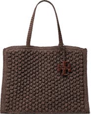 Tory Burch Ella Hand Crochet Straw Bag
