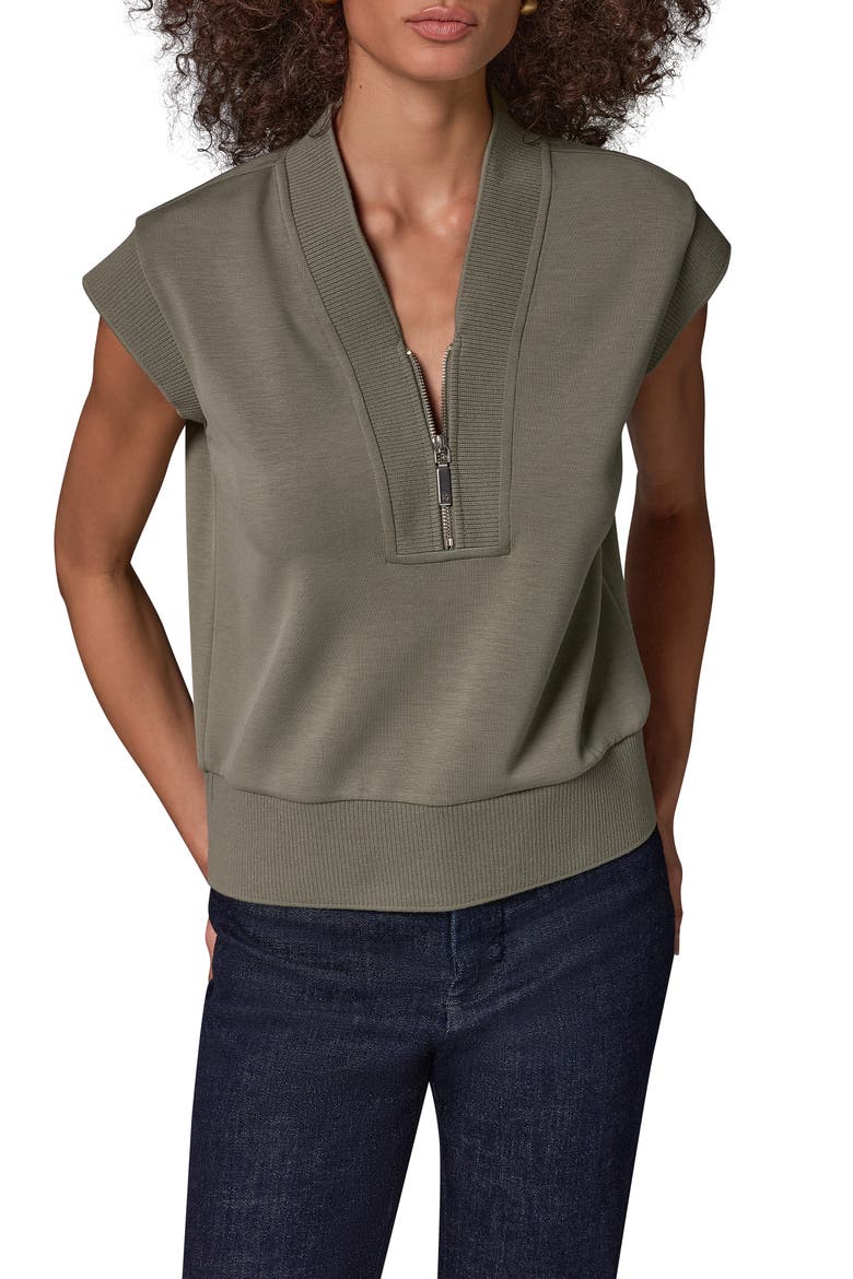 Jet Setter Dolman Half Zip Pullover Top, Main, color, SAGE