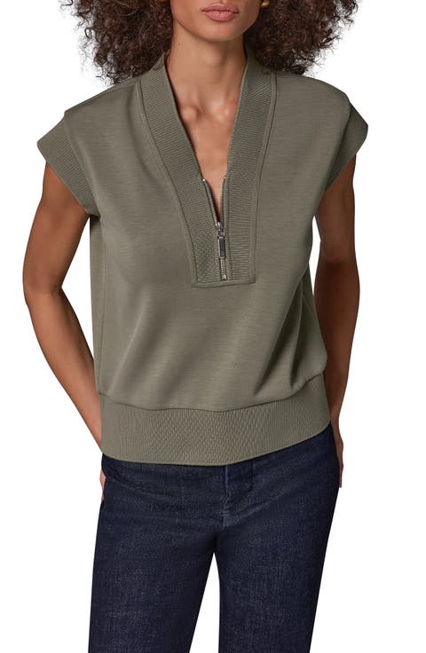 Jet Setter Dolman Half Zip Pullover Top