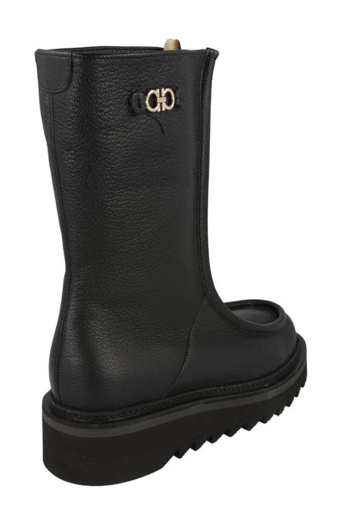 Ferragamo Euralio Genuine Shearling Lined Boot In Black