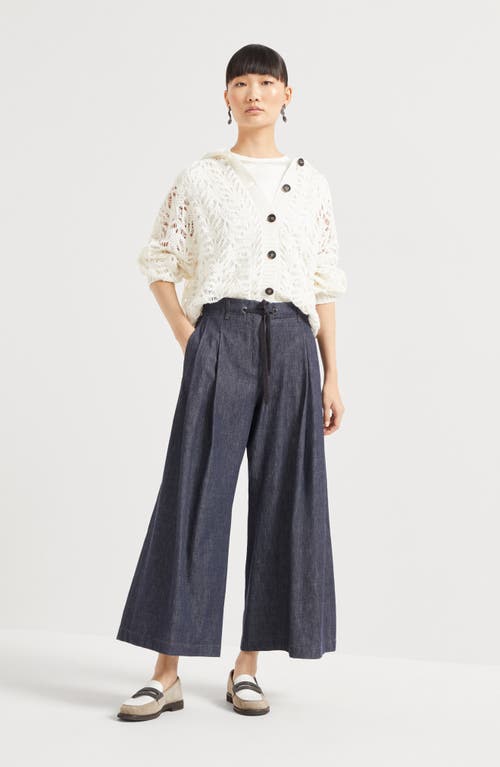 Brunello Cucinelli Cropped Mid-rise Flared Jeans In Dark Denim