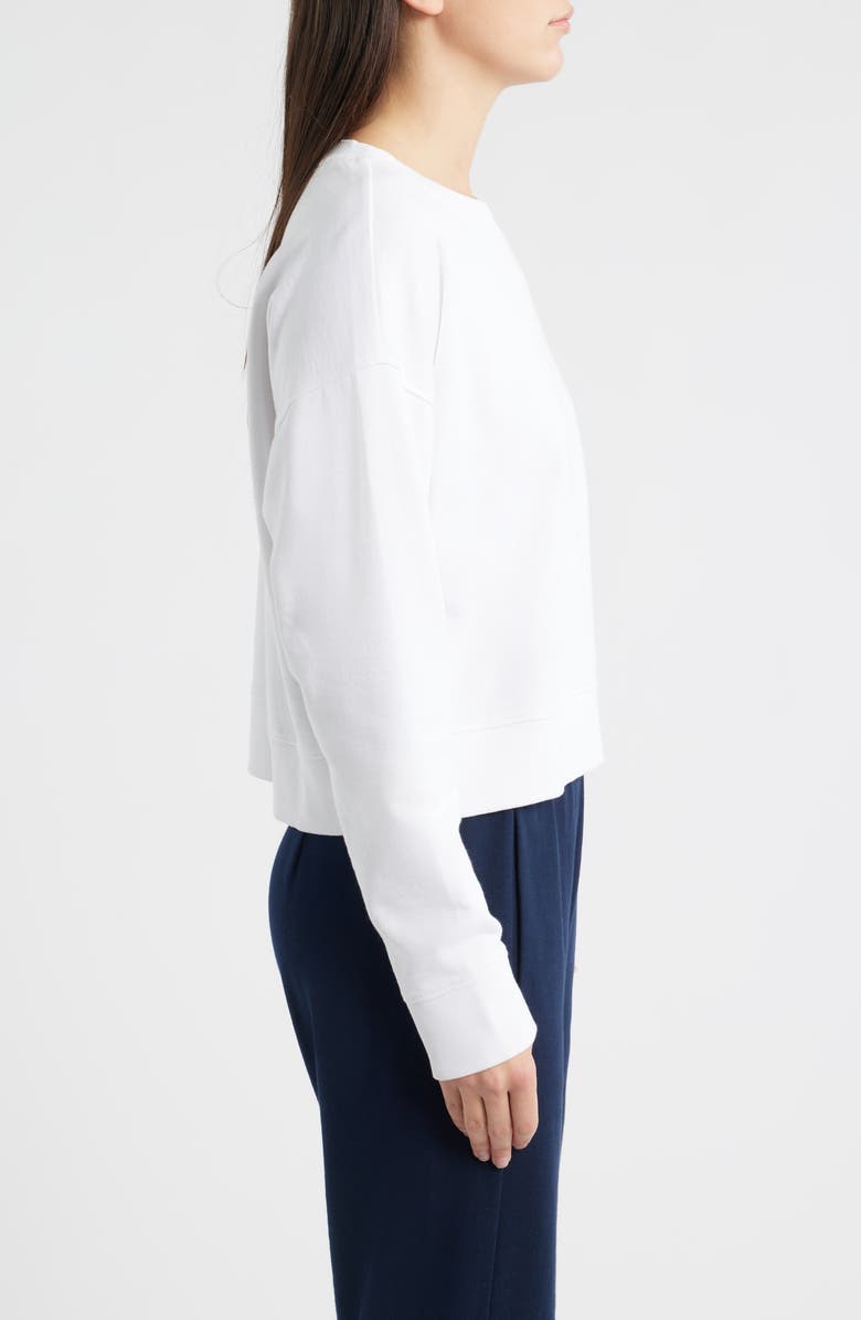 Eileen Fisher Organic Cotton Crop Sweatshirt, Alternate, color, White