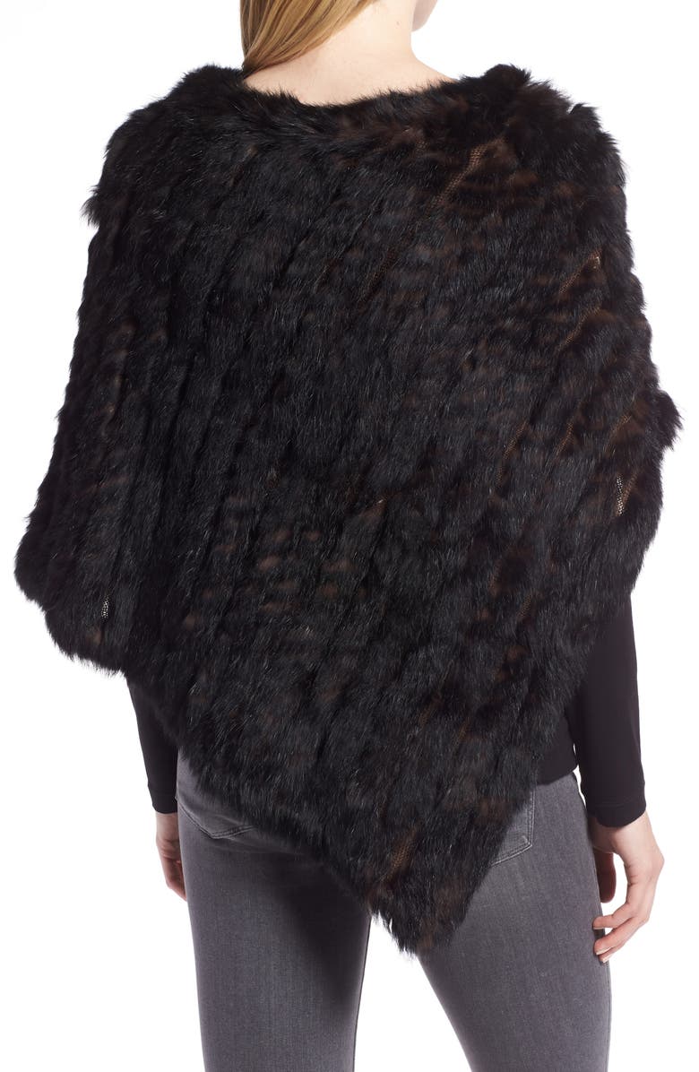 La Fiorentina Genuine Rabbit Fur Poncho, Alternate, color, 