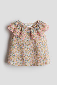 H&M Tiered-collar Cotton Blouse
