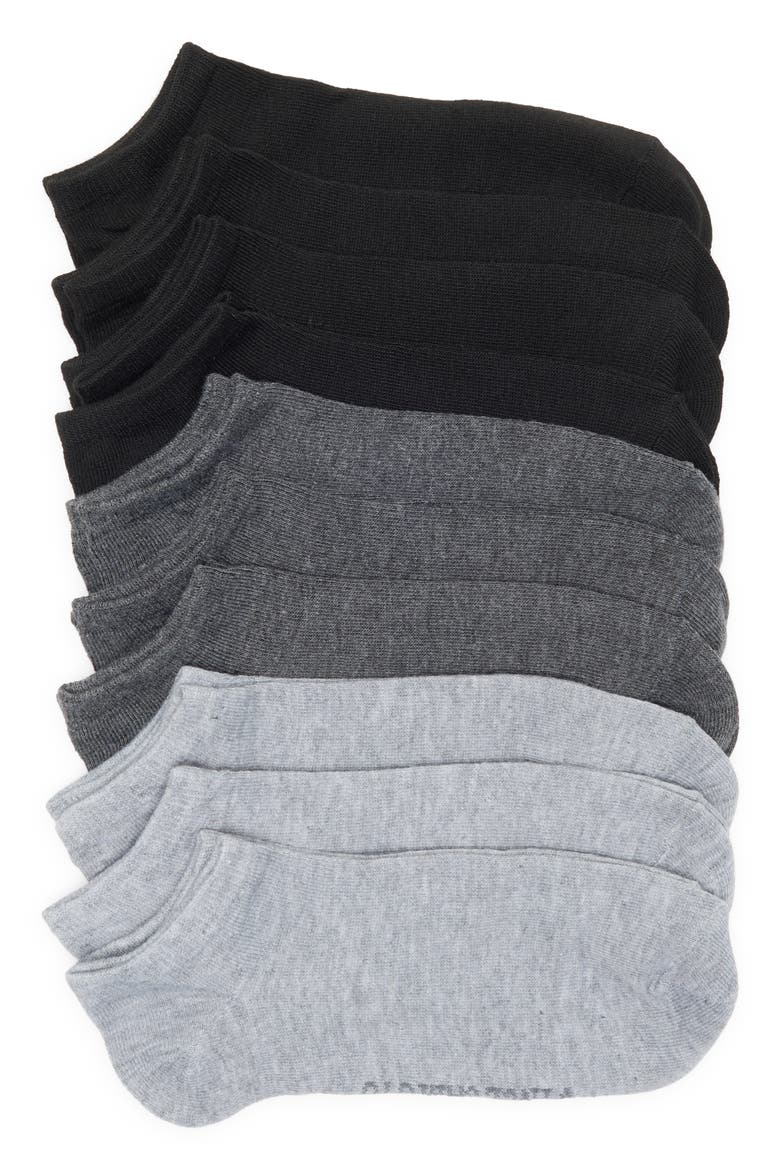 10-Pack Assorted Missy Basic Solid Ankle Socks, Main, color, BLACK/ DARK GREY/ PASTEL GREY