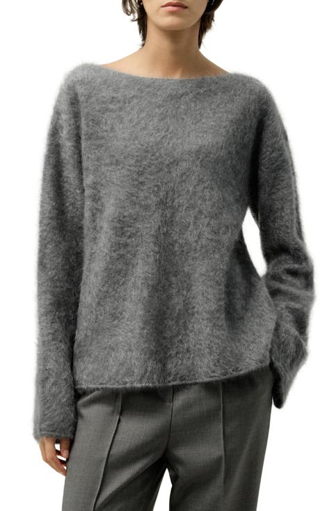 Boat-neck Brushed Cashmere Sweater