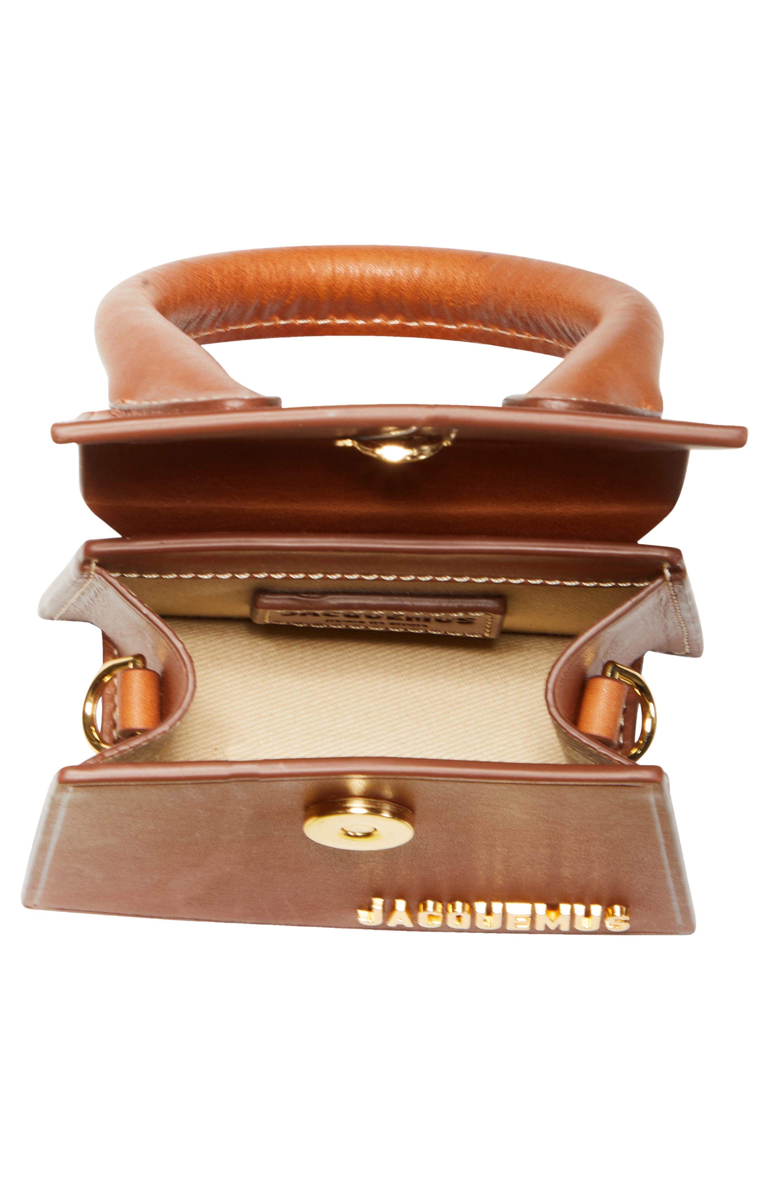 Le Chiquito Leather Mini Top Handle Bag, Alternate, color, BROWN