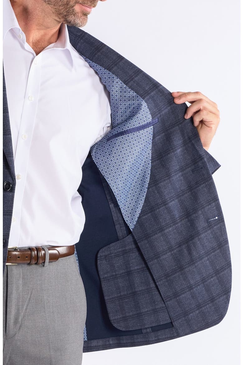 Plaid Knit Sport Coat, Alternate, color, BLUE