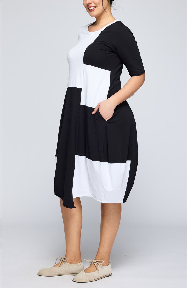 LUUKAA Slyph Two-Color Cotton Jersey Dress, Alternate, color, Original