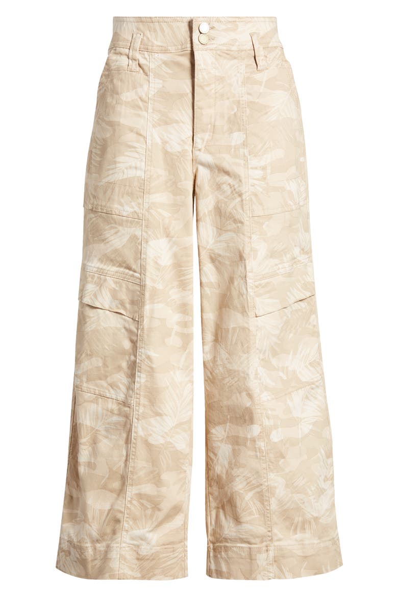 'Ab'Solution Skyrise Camo Crop Wide Leg Pants, Alternate, color, STONE MULTI