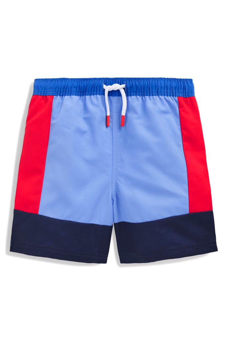 Mini Boden Kids' Swim Shorts, Main, color, Colourblock Stripe