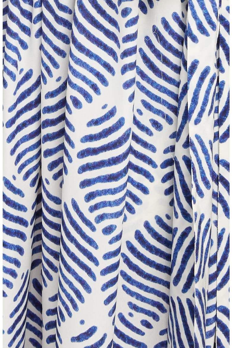 Block Print Long Sleeve Silk Crepe de Chine Shirtdress, Alternate, color, BLUE